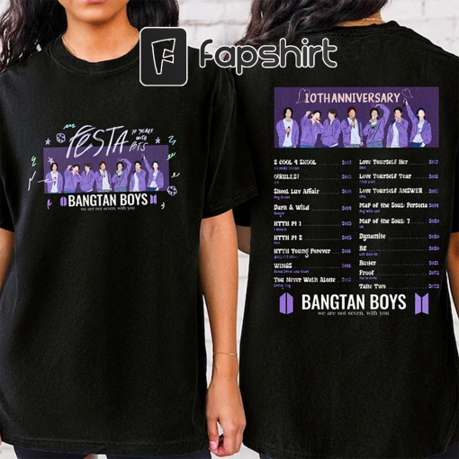 BTS Festa 10th Anniversary Album Collection T-shirt