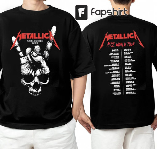 Metallica tour 2023 Shirt, Metallica Band Thrash Metal Tour 2023 2024, Gift Shirt on Birthday, Halloween, Christmas, Anniversary