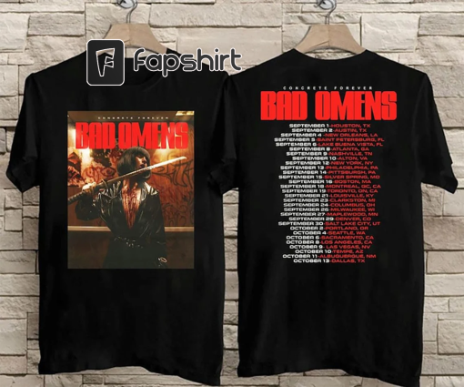 Bad Omens Concrete Forever US Tour 2023 tshirt, Bad Omens tour Fall Tour 2023 shirt Bad omen band fan, Music Tour 2023 tees,