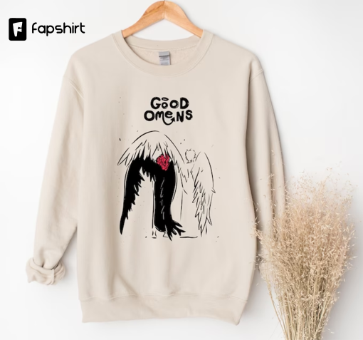 Good Omens Lover Sweatshirt, Good Omens Vintage Lgbtq Gift T Shirt, Cute Aziraphale And Crowley Couple T-shirt, Good Omens Movie Tee, Bag