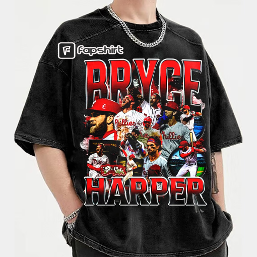 Comfort Color Bryce Harper Phillies Baseball T-shirt , 90s Vintage Style Shirt, Sport Unisex Tee, Gift For Him