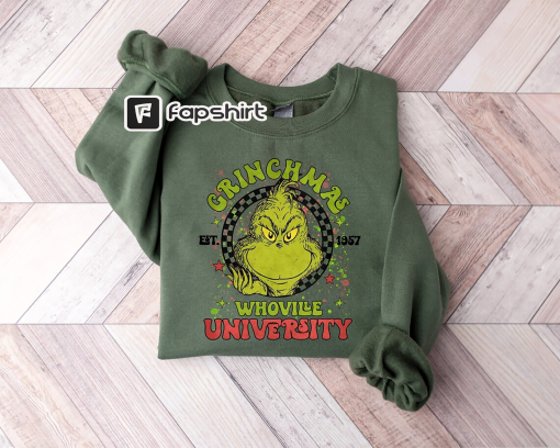 Grinch Christmas Funny Sweatshirt, Grinch Christmas Sweatshirt, Christmas Sweatshirt, Grinchmas Sweatshirt, Christmas Vibes, Funny Christmas