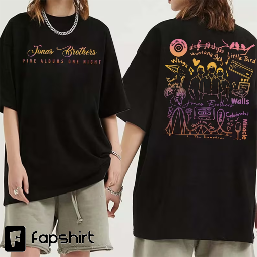 Jonas Brothers Double Sided T shirt, Jonas Brothers Double Sided Crewneck Sweatshirt, Jonas Brothers Tour Shirt, Concert 2023 Retro Unisex