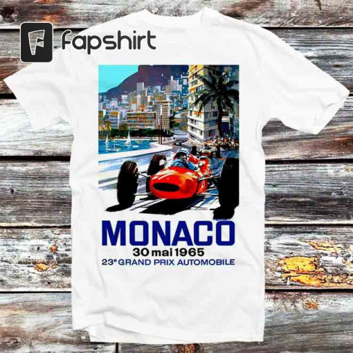 Monaco Grand Prix Race Vintage Auto Racing T Shirt Vintage Retro Gift Unisex Cartoon Anime Top Tee B1397