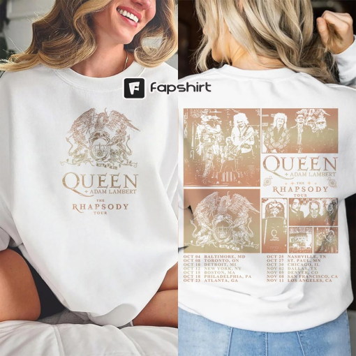 Queen Adam Lambert The Rhapsody Tour 2023 Music Shirt 2 Sides, Retro 90s Y2K Sweatshirt, Concert Tickets Unisex Gift Hoodie