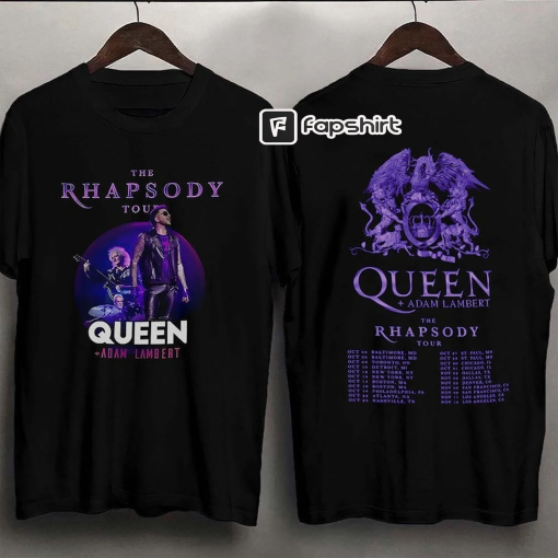 Queen Adam Lambert Rhapsody Tour 2 Sides Shirt, Queen Shirt, Queen Adam Lambert 2023 Tour Shirt, Rock Concert Shirt, Adam Lambert Shirt