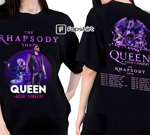 Queen Adam Lambert Rhapsody Tour 2 Sides Shirt, Queen Shirt, Queen Adam Lambert 2023 Tour Shirt, Rock Concert Shirt, Adam Lambert Shirt