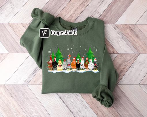 Christmas Chicken Sweatshirt, Funny Farmer Farm Hoodie, Women Chicken Sweatshirt, Love Chickens, Santa Chicken Sweatshirt, Animal Sweatshirt