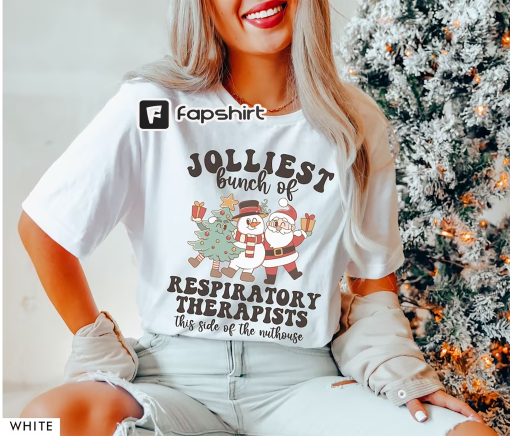 Respiratory Therapist Christmas Shirt, Respiratory Therapy Shirts, Funny Christmas Shirt, RT Xmas Gift, Jolliest Bunch of Therapists