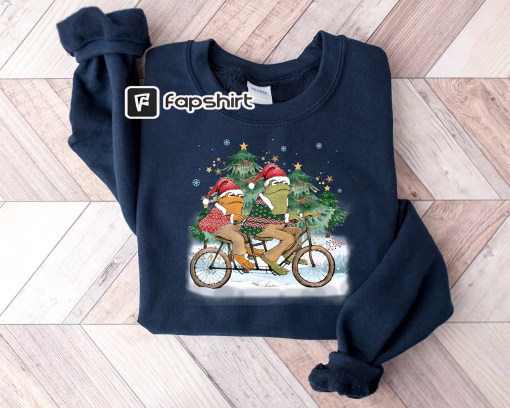 Frog And Toad Christmas Shirt,Vintage Christmas Sweatshirt,Funny Frog Shirt,Frogs Christmas Shirt,Frog Lover Gift,Retro Christmas Sweatshirt