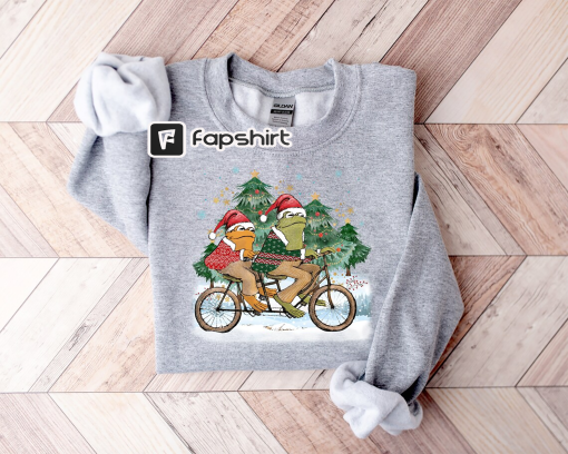 Frog And Toad Christmas Shirt,Vintage Christmas Sweatshirt,Funny Frog Shirt,Frogs Christmas Shirt,Frog Lover Gift,Retro Christmas Sweatshirt