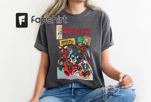 Mickey Mouse & Friends Custom Marvel Avengers Comics Book Tshirt, WDW Magic Kingdom merch, gift for him