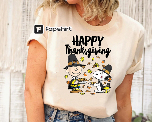 Snoopy Thanksgiving Shirt, Snoopy Shirt, Cartoon Dog Shirt, Happy Thanksgiving Shirt, Fall Leaves Shirt, Autumn Leaves Shirt