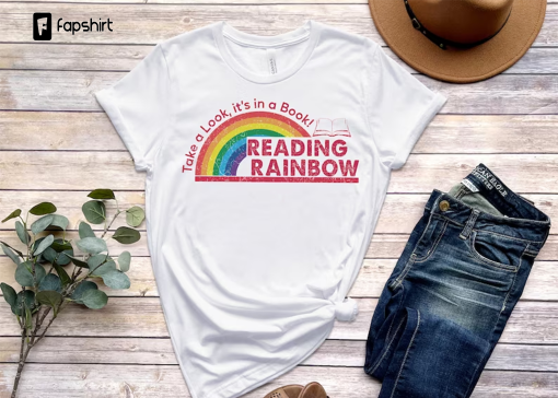 Reading Rainbow Shirt, Retro Librarian Shirt, Teacher Appreciation Shirt, Retro Comfort Rainbow School Shirt, Book Lover Gift, Bookworm Tee