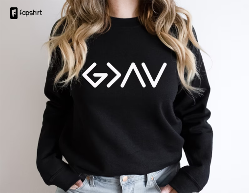 God is Greater Than the Highs and Lows Sweatshirt, Christian Hoodie, Bible Jesus Lover Gift, Faith Sweatshirt, Jesus Shirt, Christian Hoodie