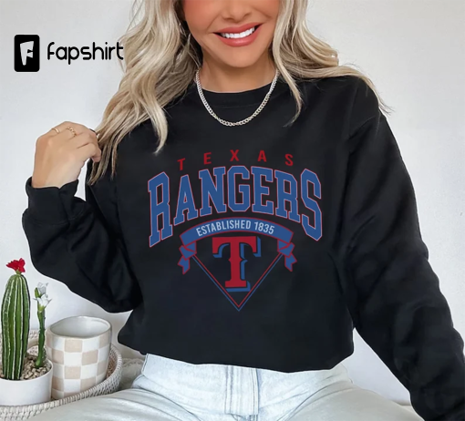 Vintage Texas Baseball EST 1835 Shirt, Texas Ranger Vintage M.L.B Shirt, Vintage Rangers baseball Sweatshirt, Unisex Hoodie Gift for fans