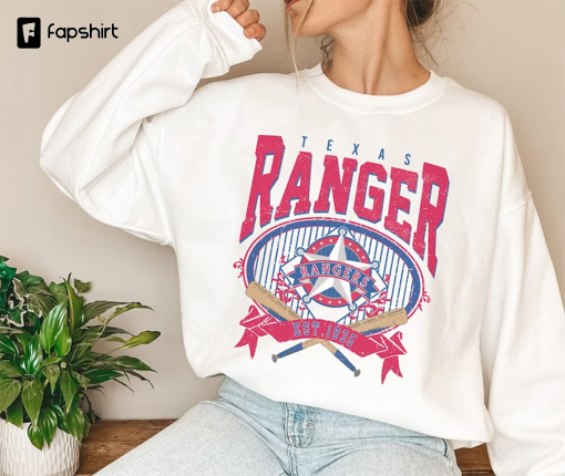 Vintage Texas Ranger Sweatshirt, Vintage Texas Baseball Crewneck Sweatshirt Shirt, Texas Baseball Sweatshirt, Ranger Shirt