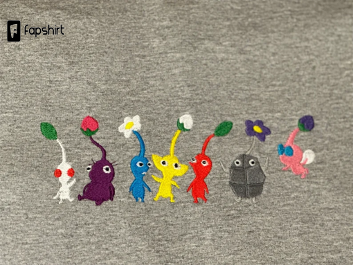 Pikmin T Shirt, Nintendo T Shirt, Nintendo Shirt, Nintendo Shirt, Pikmin Videogame, Embroidered Shirt, All Pikmin Shirt