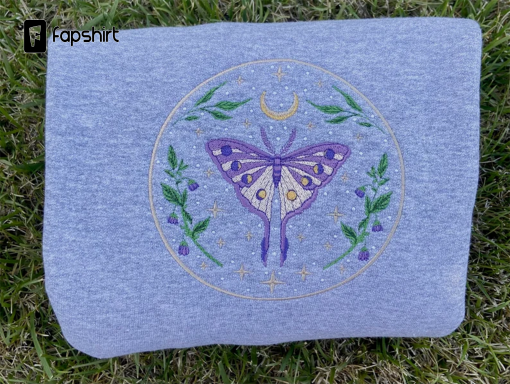 Purple butterfly | sweatshirt | California | embroidered sweater| embroidered Crewneck | Crewneck | magical embroidery