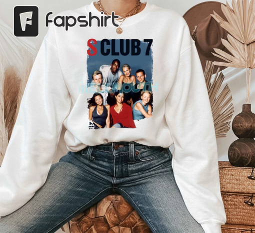 Vintage 90s S Club 7 Band Music Sweatshirt, 2023 UK Tour Y2K Sweatshirt, 90s S Club Pop Fan Unisex Shirt