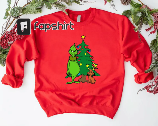 Funny Grinch Christmas Sweatshirt, Grinchmas Sweatshirt, Xmas Holiday Sweatshirt, Christmas Tree Sweatshirt, Grinch Lovers Christmas Gift