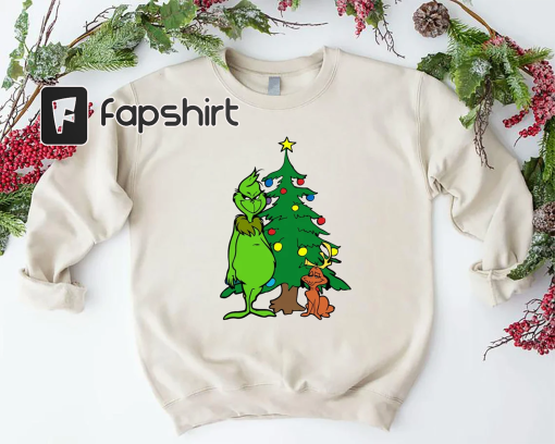 Funny Grinch Christmas Sweatshirt, Grinchmas Sweatshirt, Xmas Holiday Sweatshirt, Christmas Tree Sweatshirt, Grinch Lovers Christmas Gift