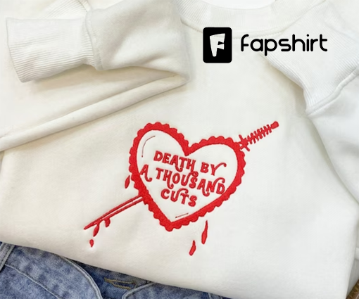 Death By A Thousand Cuts Heart Embroidered Sweatshirt