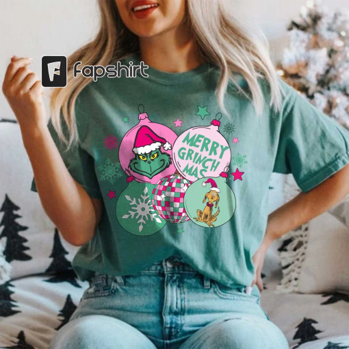 Pink Christmas Shirt, Funny Christmas Sweatshirt, Merry Grinchmas, Christmas Shirt, Pink Christmas Shirt, Grinchmas Vibes, Christmas Gift