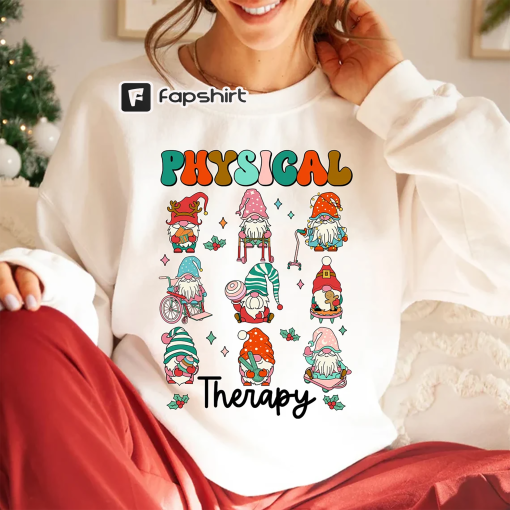 Christmas Physical Therapy Shirt, Christmas Gnome PT Shirt, Merry Physical Therapy, Physical Therapist, PT Pta Shirt, Pediatric PT Shirt