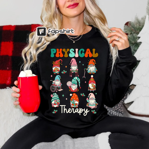 Christmas Physical Therapy Shirt, Christmas Gnome PT Shirt, Merry Physical Therapy, Physical Therapist, PT Pta Shirt, Pediatric PT Shirt