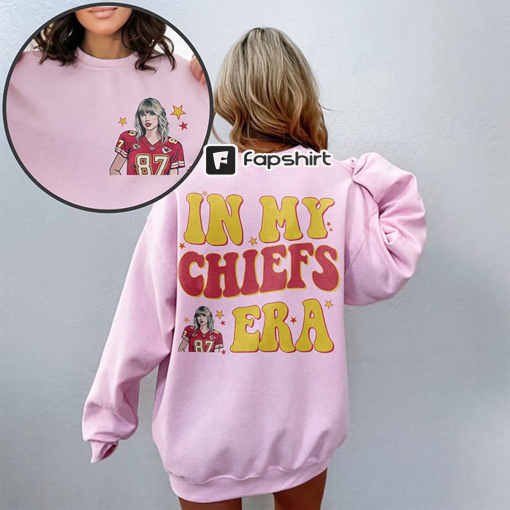 Retro In My Chiefs Era Sweatshirts Vintage Travis Kelce T-Shirt, America Football Sweatshirt, Football Fan Gifts, Travis Kelce The Eras Tour