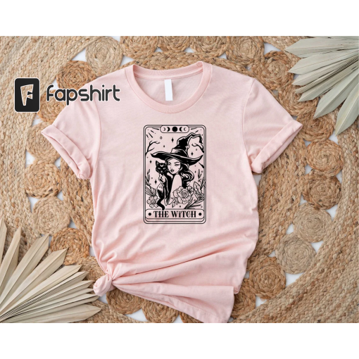 The Witch Tarot Card T-Shirt, Funny Halloween Shirt, Tarot Card Shirt, Gift For Tarot Lovers, Skeleton Witch Shirt,Tarot Card Halloween Gift