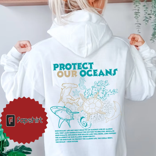 Protect Our Oceans Hoodie | Shark Hoodie | Save The Ocean | Respect The Locals Hoodie | Marine Biologist | Surfing Hoodie | Shark Lover Gift