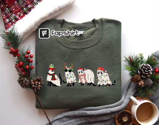 Black Cat Ghost Christmas Sweatshirt, Ghost Cat Xmas Shirt, Cat Christmas Sweater, Christmas Cat Owner Shirt, Christmas Gifts