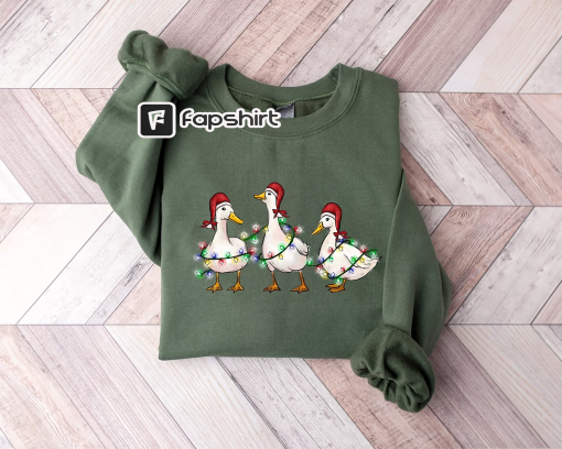 Duck Christmas Sweatshirt, Christmas Goose Shirt, Funny Animals Christmas Sweatshirt, Farm Lover Gift, Duck Lover Gift T-Shirt