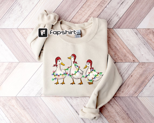 Duck Christmas Sweatshirt, Christmas Goose Shirt, Funny Animals Christmas Sweatshirt, Farm Lover Gift, Duck Lover Gift T-Shirt