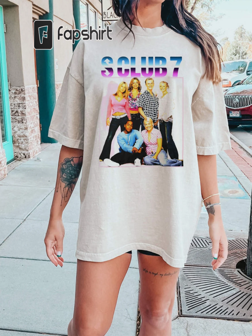 S Club 7 Shirt, S Club 7 T-Shirt, Graphic Tees for Women Men, S Club 7 UK Tour 2023, 25th Anniversary Concert, Music Tour Shirt