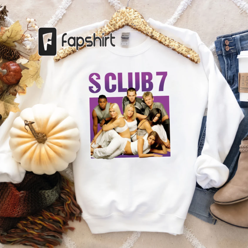 Retro Vintage S Club 7 T-Shirt Sweatshirt Hoodie 2023 UK Tour Shirt Adults & Kids 90’s Pop Music Fan Tee Shirt Top Tour Shirt, Gift For Fan