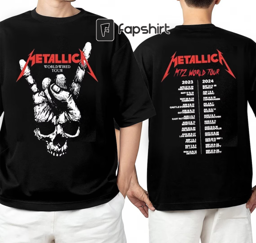 Metallica tour 2023 Shirt, Metallica Band Thrash Metal Tour 2023 2024, Gift Shirt on Birthday, Halloween, Christmas, Anniversary