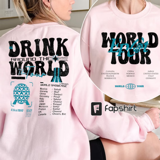 Epcot Drink Around The World Tour 2023 Shirt, Epcot Center 1982 Sweatshirt, Mickey And Friends Tshirt, Drinking World Merch, Gift For Fan