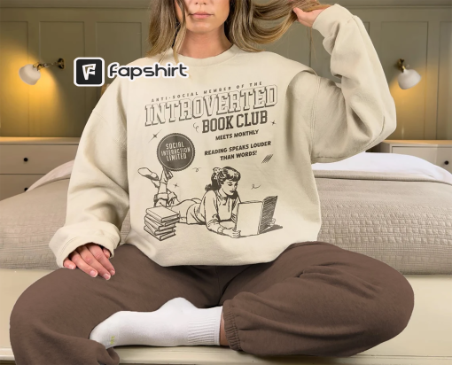 Introverted Book Club Sweatshirt | Bookish Sweatshirt, Anti-Social Book Club, Gift For Book Lover, Dark Romance Bookish Hoodie Gift For Her