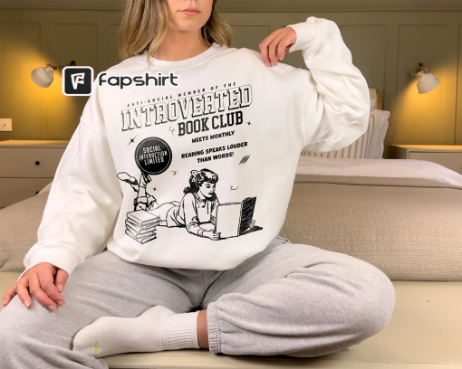 Introverted Book Club Sweatshirt | Bookish Sweatshirt, Anti-Social Book Club, Gift For Book Lover, Dark Romance Bookish Hoodie Gift For Her