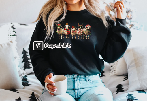 Sheep Christmas Light Sweatshirt, Christmas Sheeps Sweater, Funny Farm Animal Xmas Shirt, Sheep Lover Christmas T-shirt, Christmas Gifts