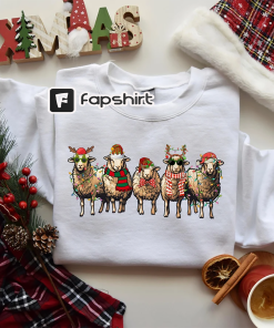 Sheep Christmas Light Sweatshirt, Christmas Sheeps Sweater,…