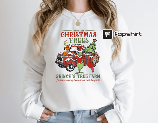 Grinch Christmas Sweatshirt, Grinch Sweatshirt, Christmas Sweatshirt, Grinch Sweatshirt, Christmas Vibe, Gift for All, Grinch’s Tree Farm