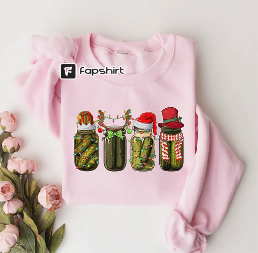 Christmas Pickle Sweatshirt, Canning Season Sweatshirt, Pickle Lovers Shirt, Retro Christmas Pickles Sweater, Pickles Crewneck, New Year Tee