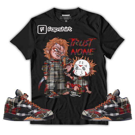 Trust No One Horror Unisex Shirt To Match Sneaker Plaid 5s Tee, AJ 5 Retro Plaid T-Shirt, Hoodie, Sweatshirt