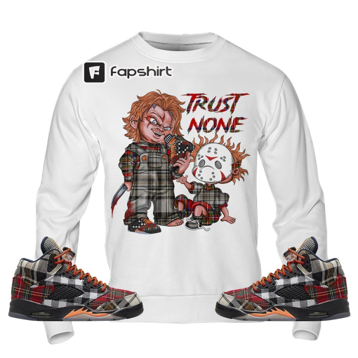 Trust No One Horror Unisex Shirt To Match Sneaker Plaid 5s Tee, AJ 5 Retro Plaid T-Shirt, Hoodie, Sweatshirt