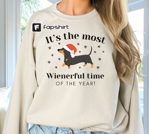 Weiner Dog Christmas Sweatshirt, Christmas Dachshund Shirt, Christmas Crewneck, Dachshund Lover Gift, Doxie Mom Gift, Dachshund Dog Mom Gift