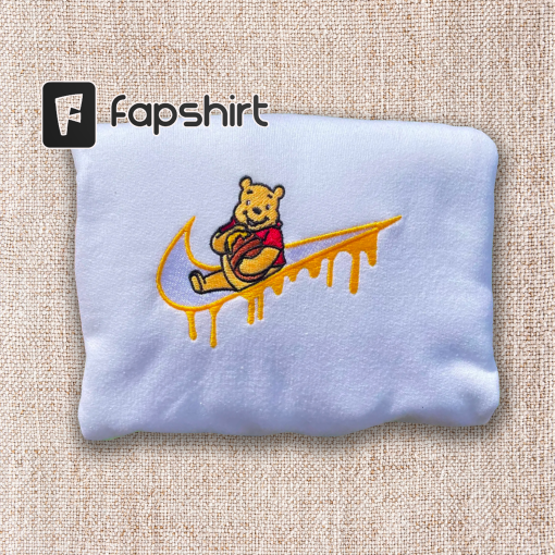 Winnie Pooh Inspired Embroidered Sweatshirts Sweatshirt Cute Hoodie Fall Season Trendy